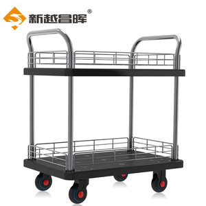 双层平板小推车90*60超轻音TPR脚轮